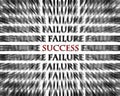 Success in the midst of failure opposite words Royalty Free Stock Photo