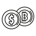 Success money convert icon outline vector. Finance invest