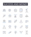 Success and money line icons collection. Recognition, Appreciation, Memorial, Achievement, Honor, Dedication