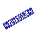 SUCCESS IS NEVER BLAMED Grunge Rectangle Stamp Seal with Snowflakes