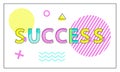 Success Poster Geometric Figures in Linear Style