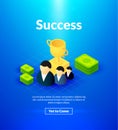 Success poster of isometric color design