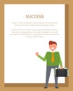 Success Poster with Text on Vector Illustration