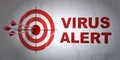 Privacy concept: target and Virus Alert on wall background Royalty Free Stock Photo