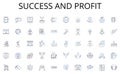 Success and profit line icons collection. Utensils, Bakeware, Cookware, Cutlery, Appliances, Dishes, Glassware vector