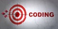 Programming concept: target and Coding on wall background Royalty Free Stock Photo