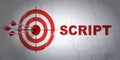 Programming concept: target and Script on wall background Royalty Free Stock Photo