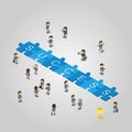Success puzzle piece flat 3d isometry isometric