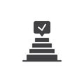 Success pyramid check mark icon vector Royalty Free Stock Photo