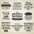 Success quotes set Royalty Free Stock Photo