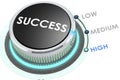 Success rate knob pointing to high level Royalty Free Stock Photo