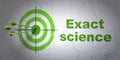 Science concept: target and Exact Science on wall background Royalty Free Stock Photo
