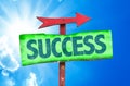 Success sign with sky background Royalty Free Stock Photo