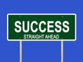 Success staright ahead road sign Royalty Free Stock Photo