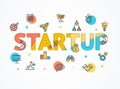 Success Start Up Concept Paper Art. Vector