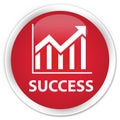 Success (statistics icon) premium red round button