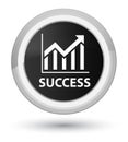 Success (statistics icon) prime black round button