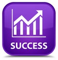 Success (statistics icon) special purple square button