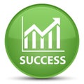 Success (statistics icon) special soft green round button