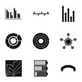 Success statistics icons set, simple style