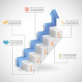 Success Steps Concept Arrow and Staircase Infographic Icons Vector Illustration