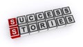 Success stories word block on white Royalty Free Stock Photo