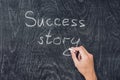 Success stories written on the blackboard using chalk Royalty Free Stock Photo