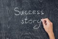 Success stories written on the blackboard using chalk Royalty Free Stock Photo