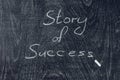 Success stories written on the blackboard using chalk Royalty Free Stock Photo