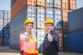 Success Teamwork Concept, Business people engineer and worker team smiling with giving thumbs up as sign of Success Royalty Free Stock Photo