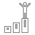 Success thin line icon, development and business Royalty Free Stock Photo