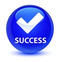 Success (validate icon) glassy blue round button Royalty Free Stock Photo