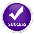 Success (validate icon) premium purple round button