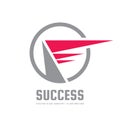 Success - vector business logo template concept illustration. Abstract geometric design elements. Red wing in circle shape. Royalty Free Stock Photo