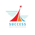 Success - vector logo template concept illustration. Progress creative abstract logo sign. Award winner logo insignia. Star icon. Royalty Free Stock Photo
