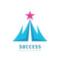 Success - vector logo template concept illustration. Progress creative abstract logo sign. Award winner logo insignia. Star logo Royalty Free Stock Photo
