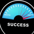 Success Versus Failure Gauge Depicting Improvement And Progress Against Crisis - 3d Illustration