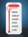 Success Vs Failure Concept Thermometer Depicts Achievement Versus Problems - 3d Illustration