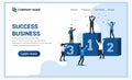 Success web banner concept. Businessman winning in competition