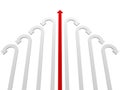 Success winner red leader arrow in white group Royalty Free Stock Photo