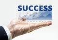 Success word with business financial growing graph chart Royalty Free Stock Photo