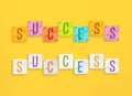 Success word on colored note paper stickers Royalty Free Stock Photo