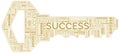 Success word in Golden Key shape Royalty Free Stock Photo