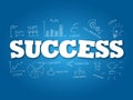 Success word on light blue background. Vector illustration Royalty Free Stock Photo