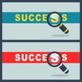 Success word with magnifier concept Royalty Free Stock Photo