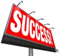 Success Word Outdoor Advertising Billboard Successful Goal Royalty Free Stock Photo