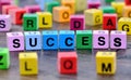 Success word on table