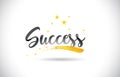 Success Word Vector Text with Golden Stars Trail and Handwritte