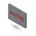 Success word without U 3D block wall illustration Royalty Free Stock Photo