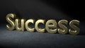 SUCCESS written in gold 3D letters.